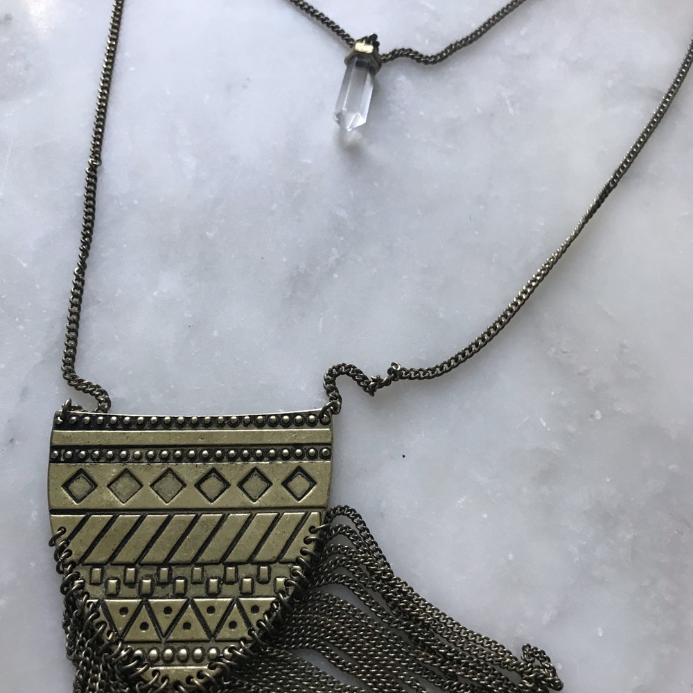 Bronze Double Strand Statement Design Necklace - image 3